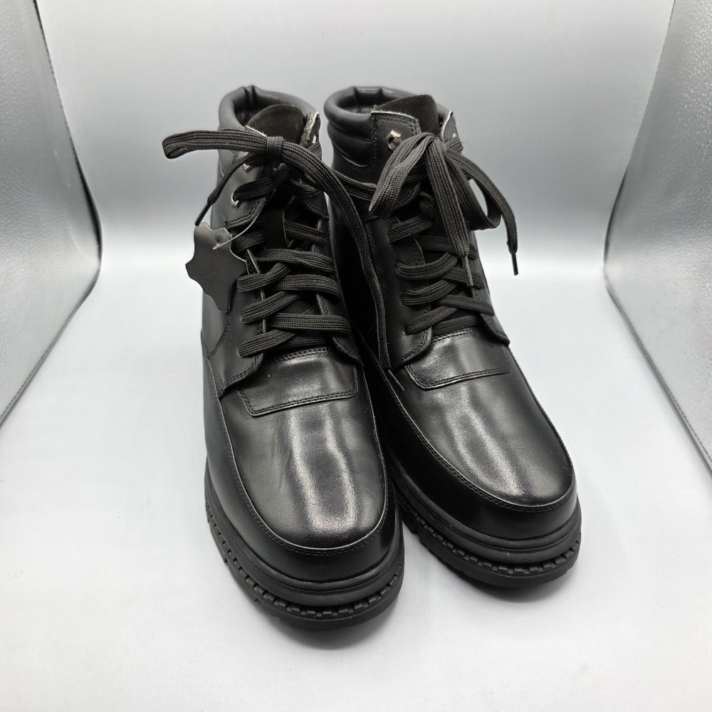CALDEN Boots Mens 10 Black Leather Height Increasing Elevator Hidden Heel Shoes